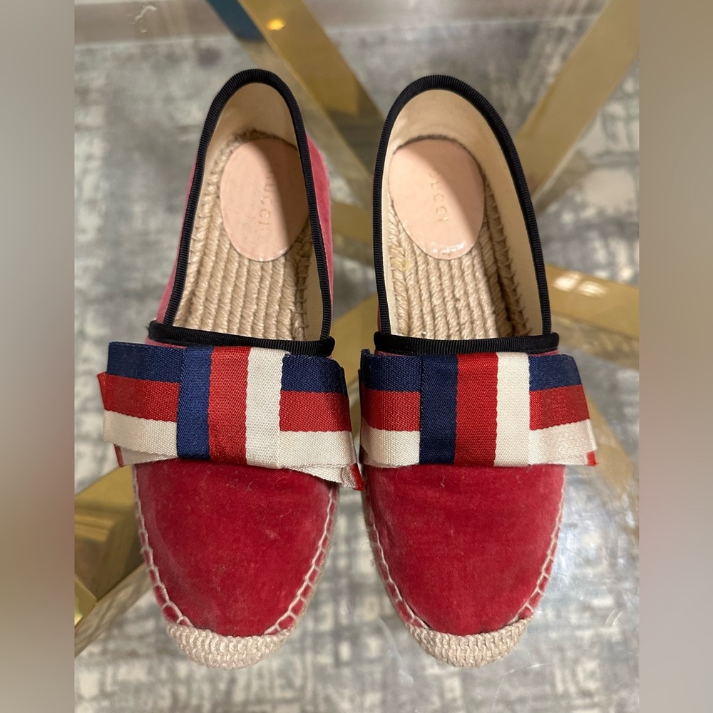 Gucci Women’s Ribbons Platform Espadrilles - Picture 2 of 3